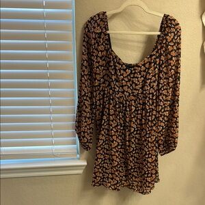 Abercrombie & Fitch Navy floral babydoll Mini dress size large